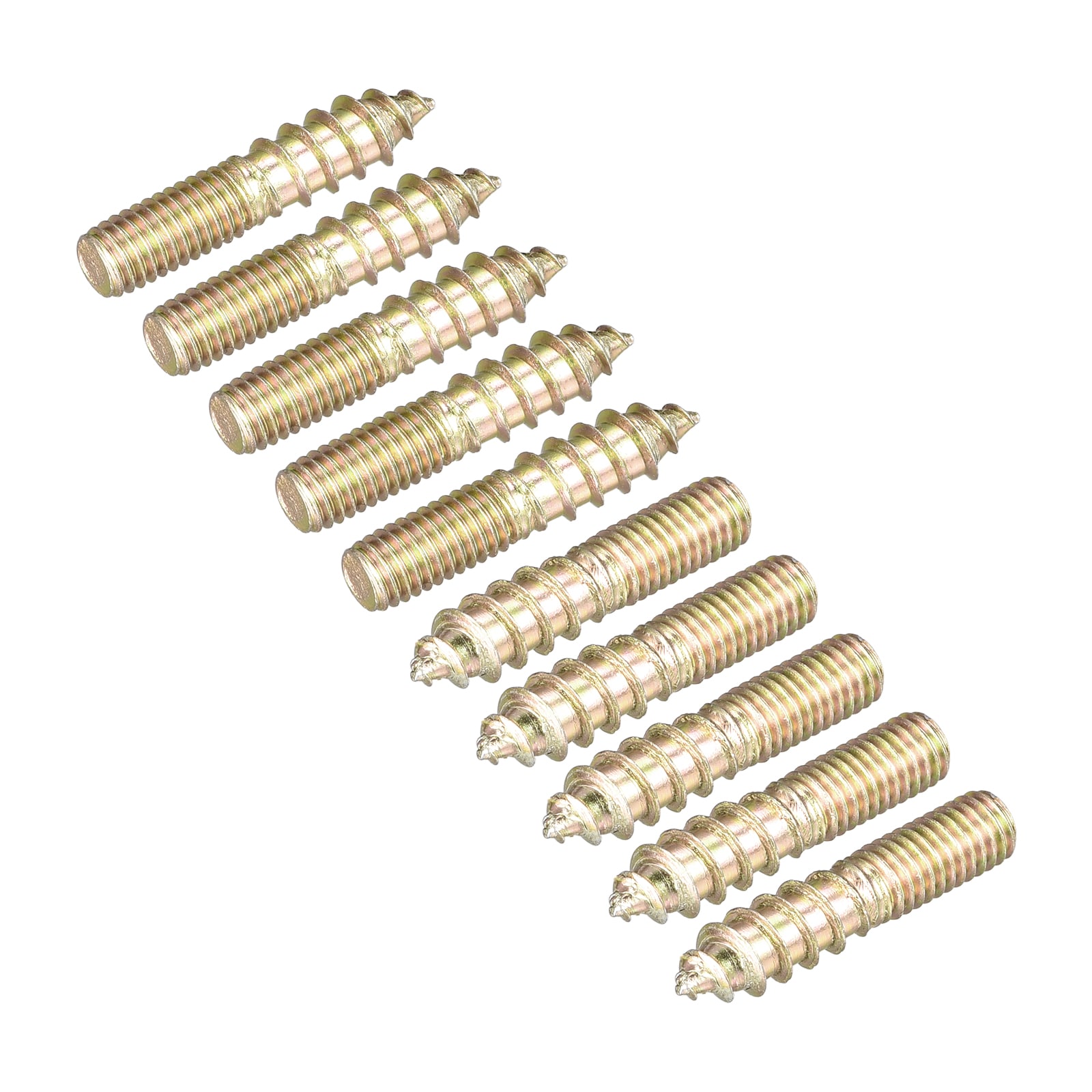 Unique Bargains M5x25mm Hanger Bolts 12pcs Double Ended Thread Dowel Screws for Wood Furniture