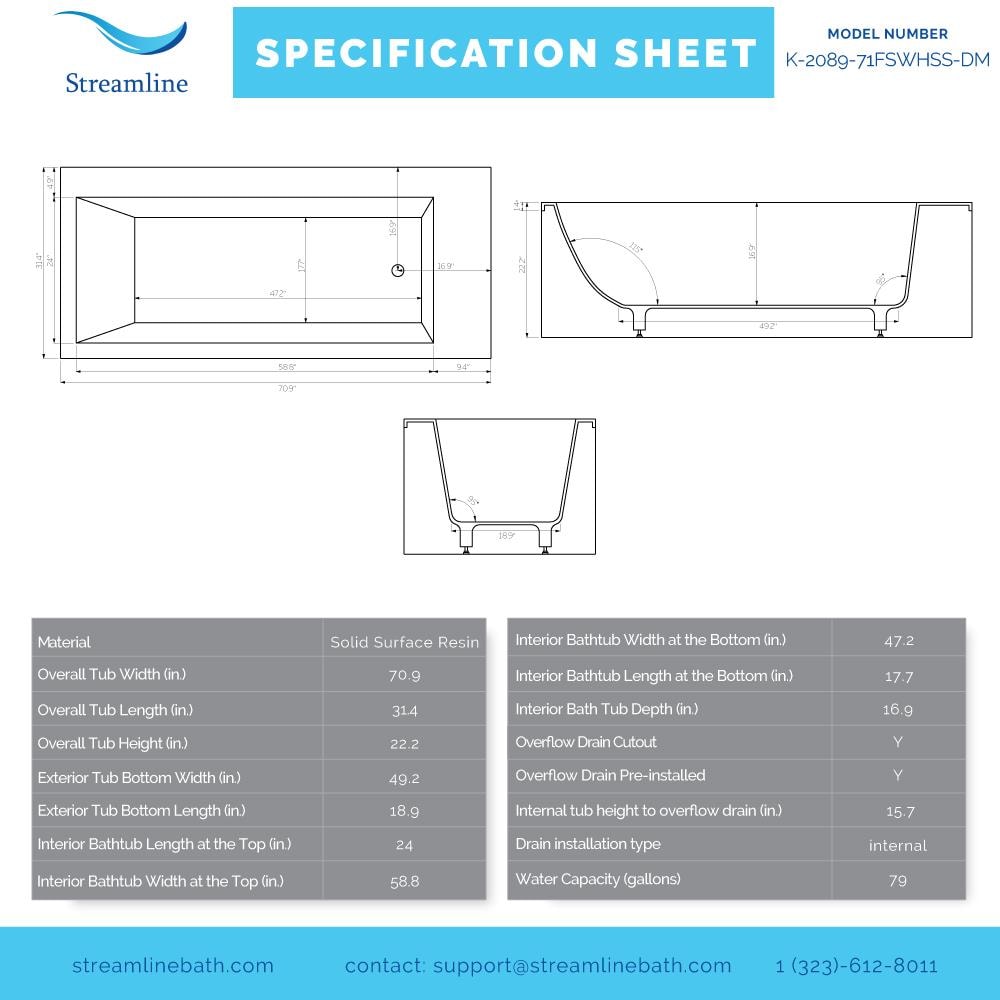 Streamline K-2089-71FSWHSS-DM bathtubs - View #6