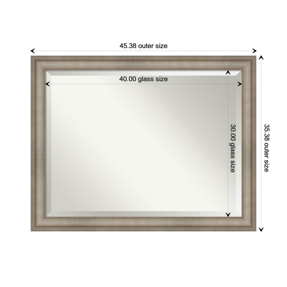 Mezzanine Silver and Bronze Wood Framed Bathroom Vanity Mirror