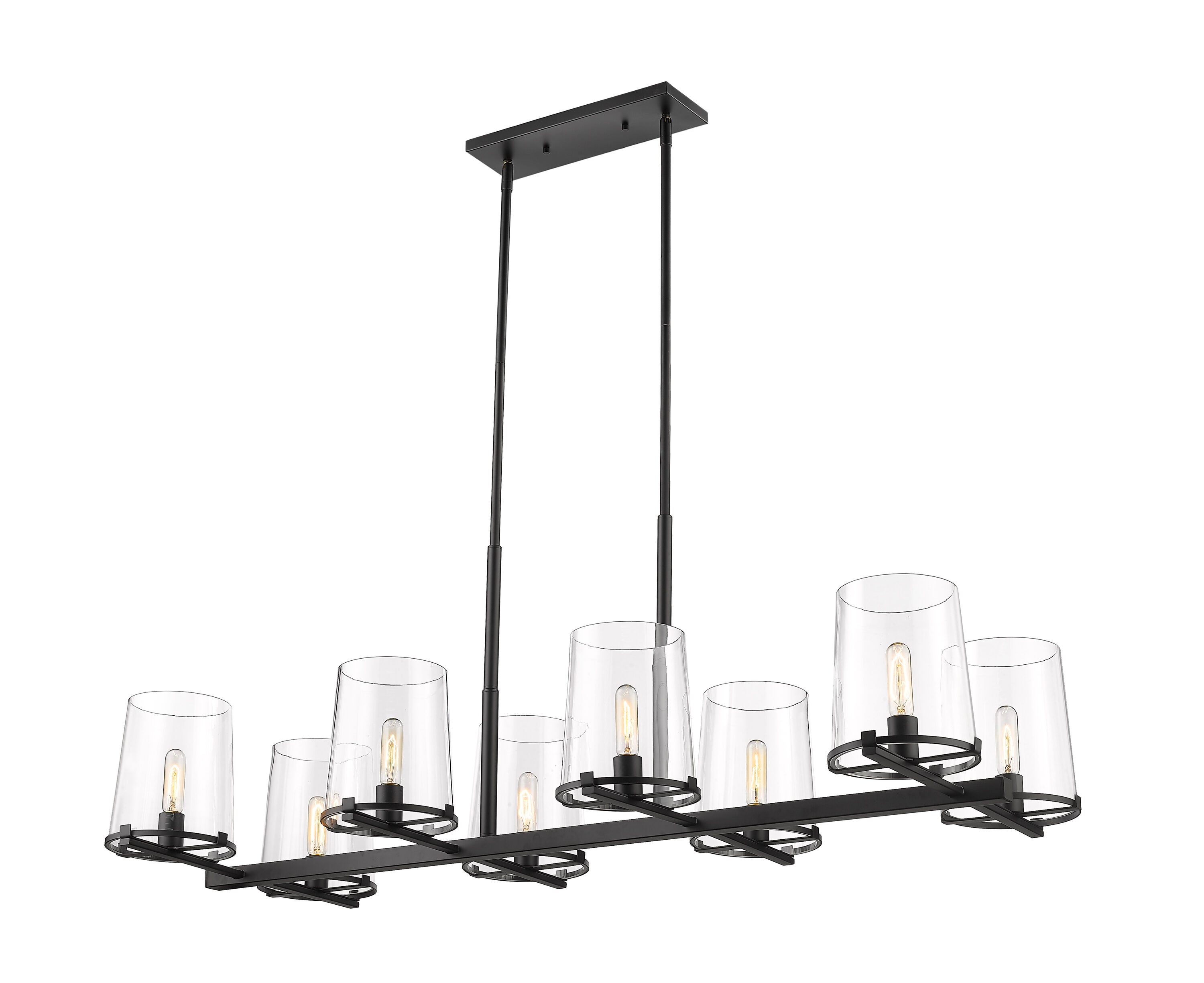 Z-Lite 3032-8L-MB Callista 8 -Light Matte Black Transitional For Use in Bathrooms, Bedrooms, Dining Rooms, Foyers, Kitchens, Living Rooms Chandelier
