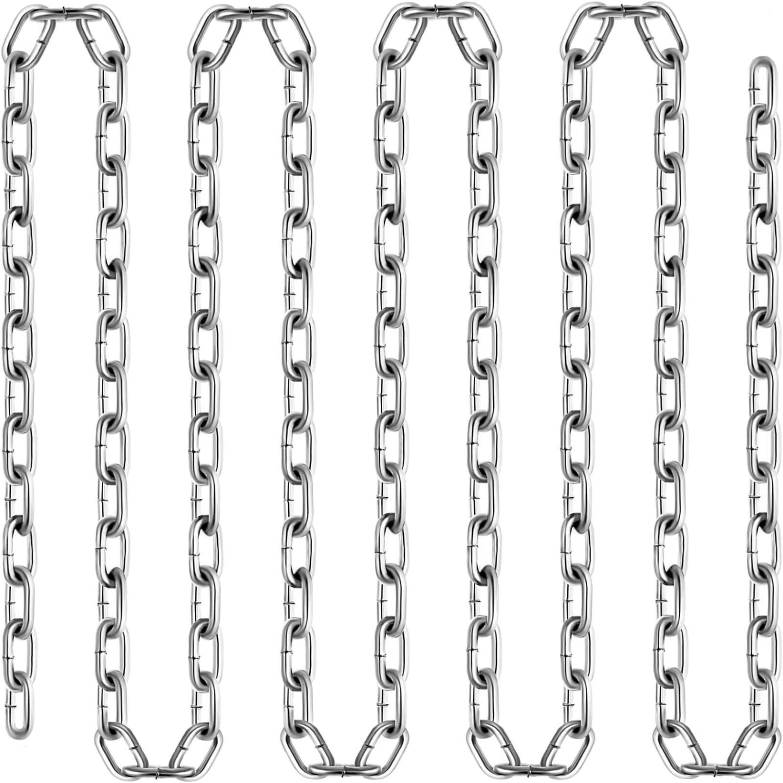 SVOPES 1/4inch x 100ft Proof Coil Chain. 1540 lbs Safe Working Load. Zinc Plated. Galvanized Carbon Steel. Towing. Hanging. Camping. Pet Towing. Two Quick Links. Durable #SVOPESGLDXLT604668V0