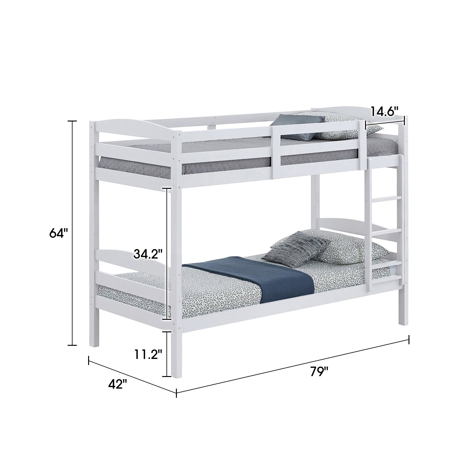 IHOMEadore MDFM-BK110WH-T Bunk-Beds - View #9