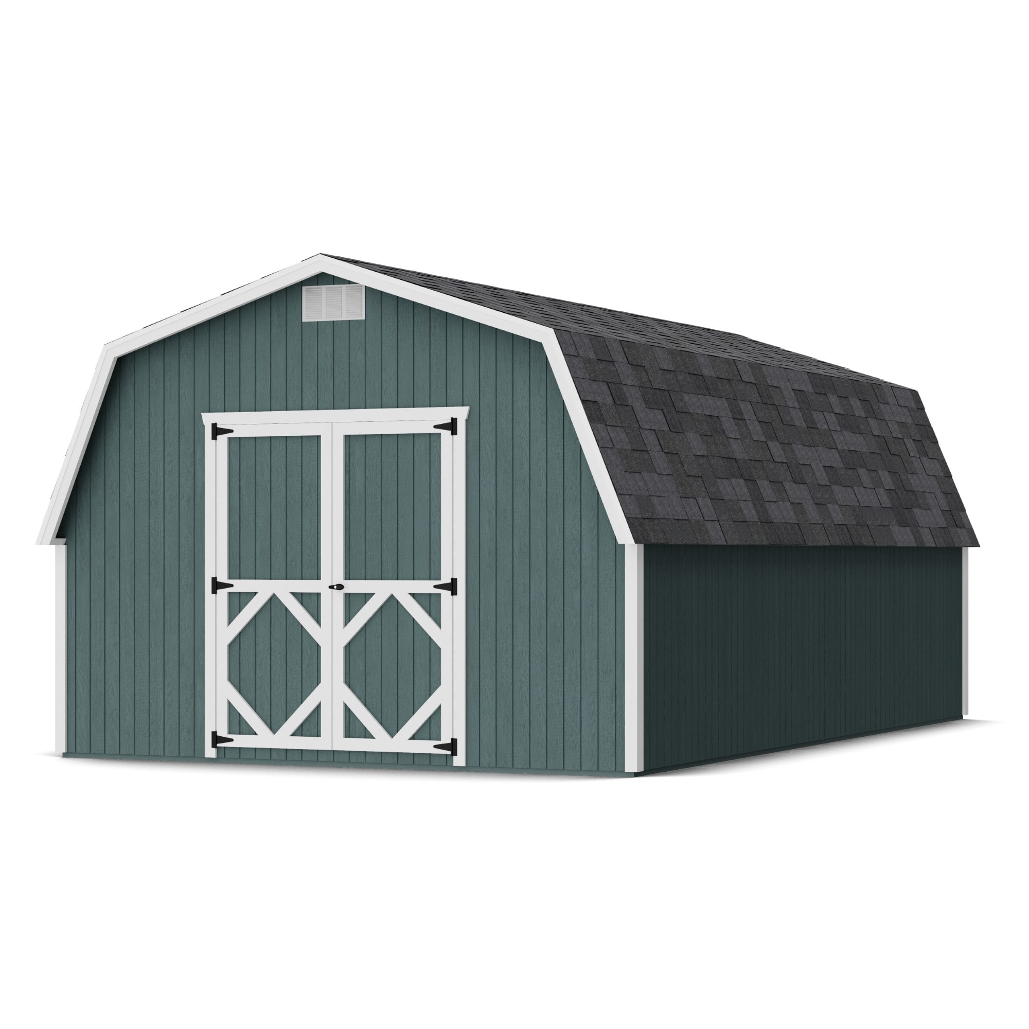 Little Cottage Co 12X20 CGB-4-PC Classic Gambrel Barn 12-ft x 20-ft Gambrel Style Wood Outdoor Storage Shed with 2 Doors