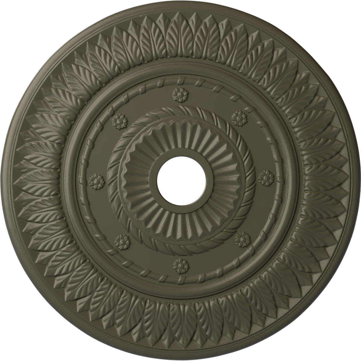 Ekena Millwork CM26LFWHF Leaf 26.75-in W x 26.75-in L Painted Witch Hazel Polyurethane Whole Ceiling Medallion