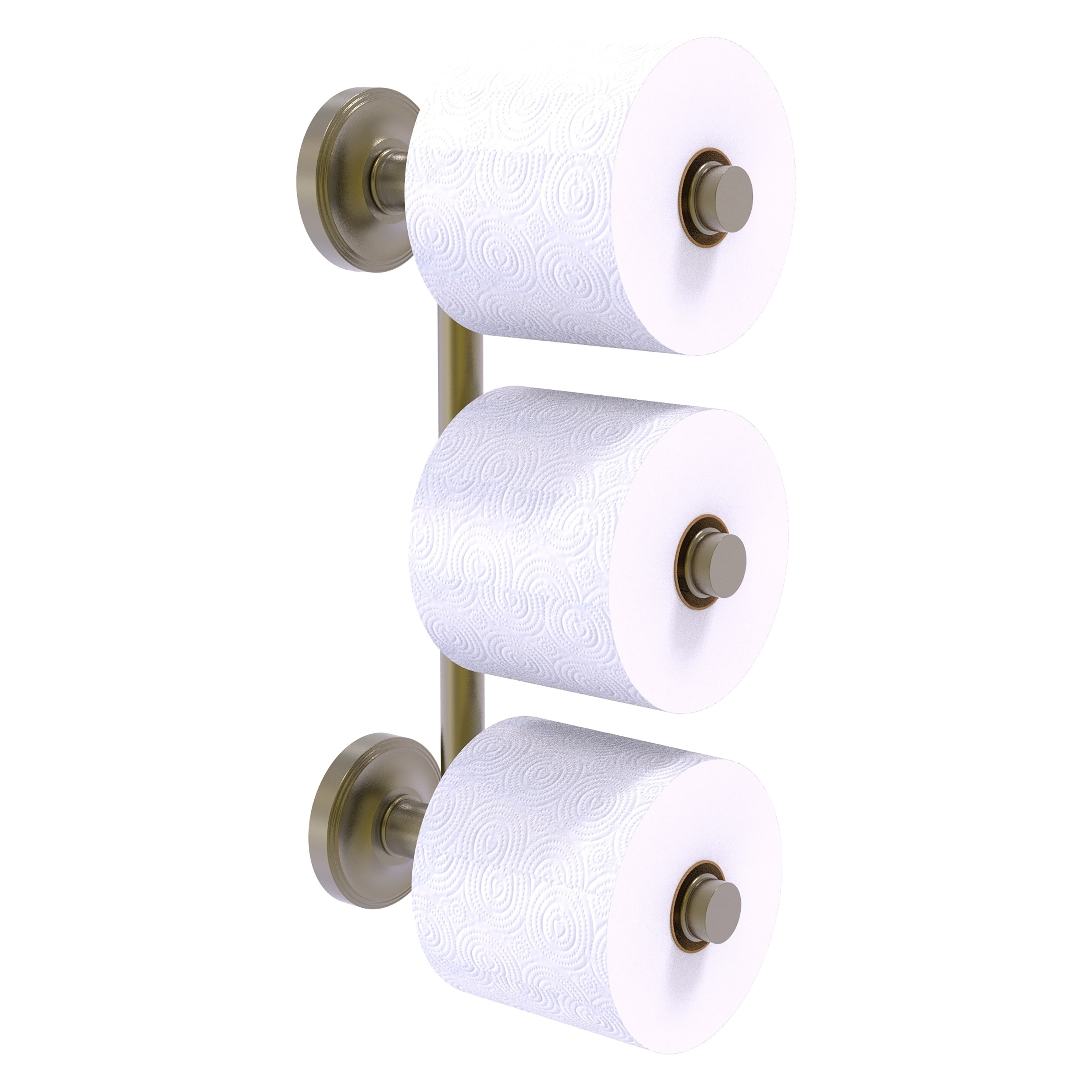 Allied Brass PR-24-3-ABR Prestige Regal Antique Brass Wall mount Double post Toilet Paper Holder 3 -Rolls