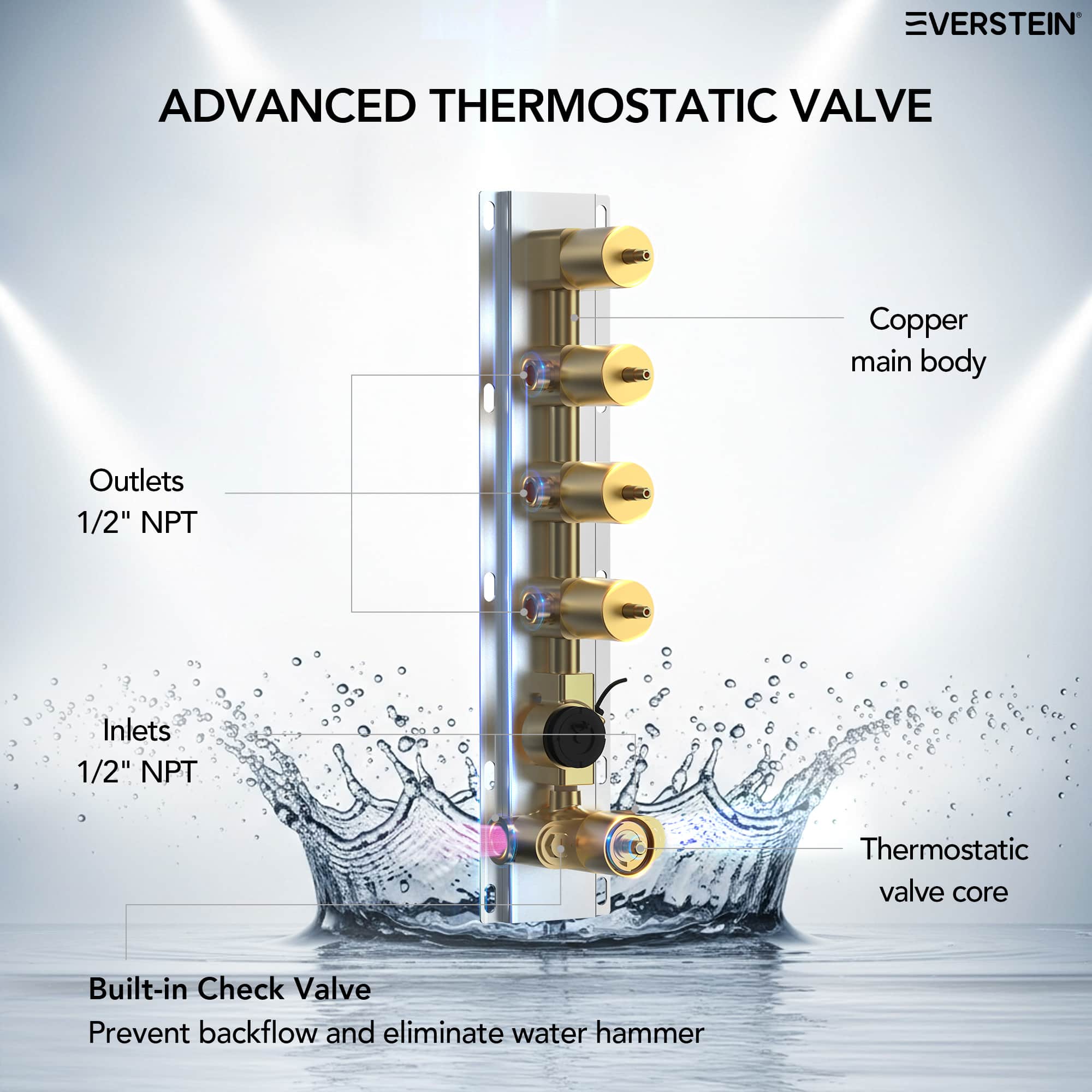 EVERSTEIN SFS-1027-GD16 Tub-Shower-Faucets - View #5
