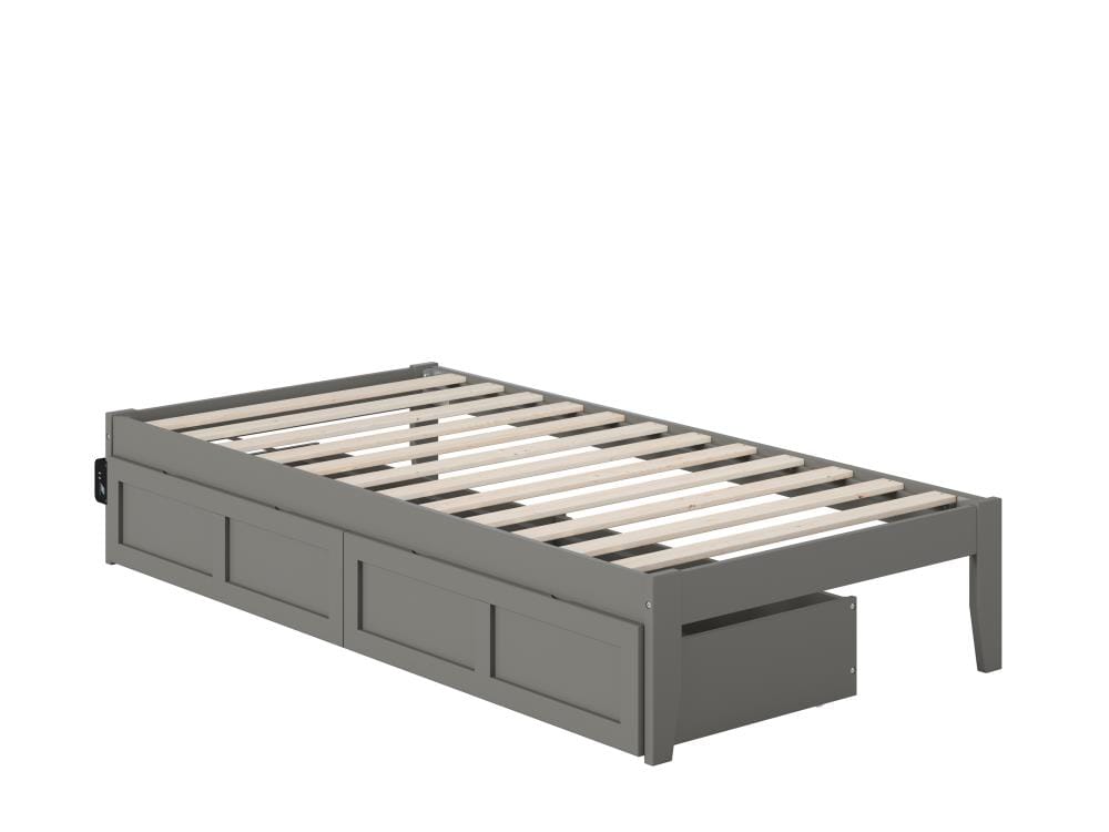 AFI Furnishings Colorado Grey Twin Wood Platform Bed With Storage At ...