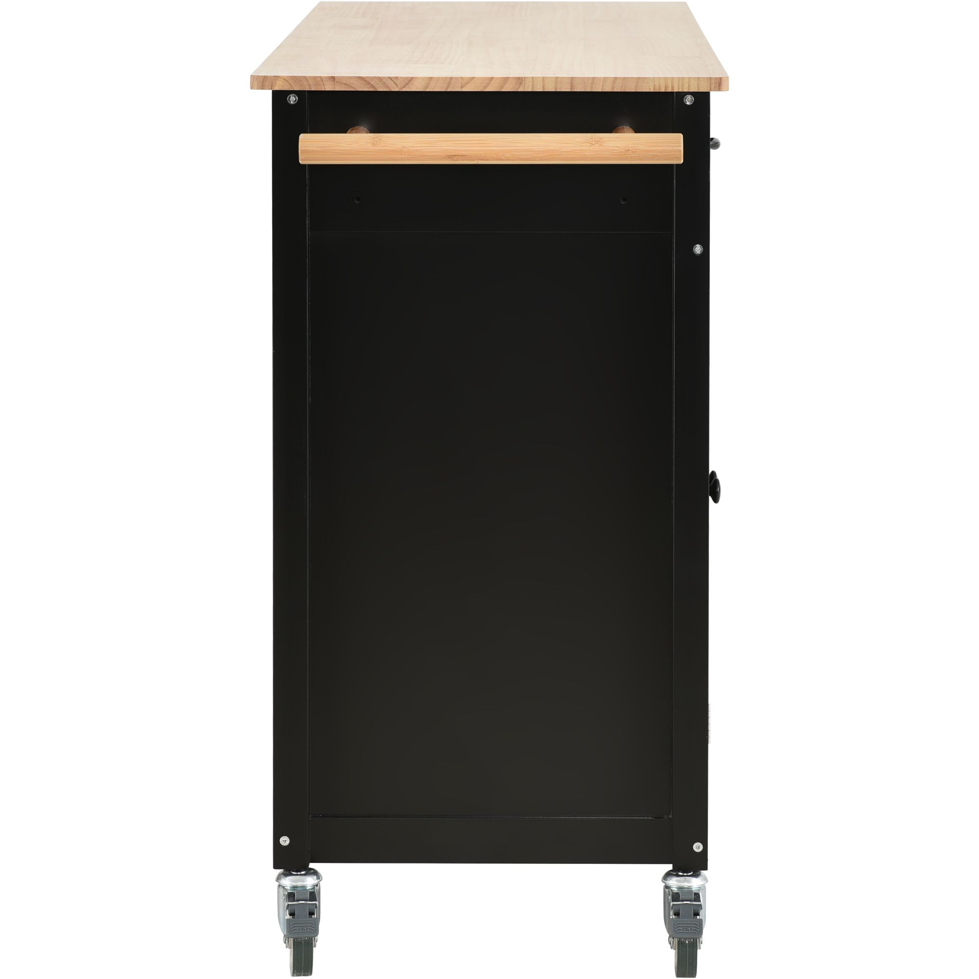 Nestfair Black Modern Kitchen Island with Storage Cabinet and Two Locking  Wheels CKK6670B - The Home Depot