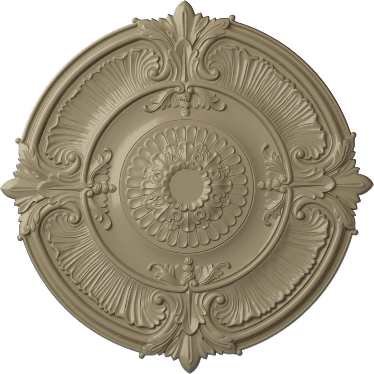 Ekena Millwork CM53ATGDF Attica Acanthus Leaf 55-in W x 55-in L Painted Gobi Desert Polyurethane Whole Ceiling Medallion