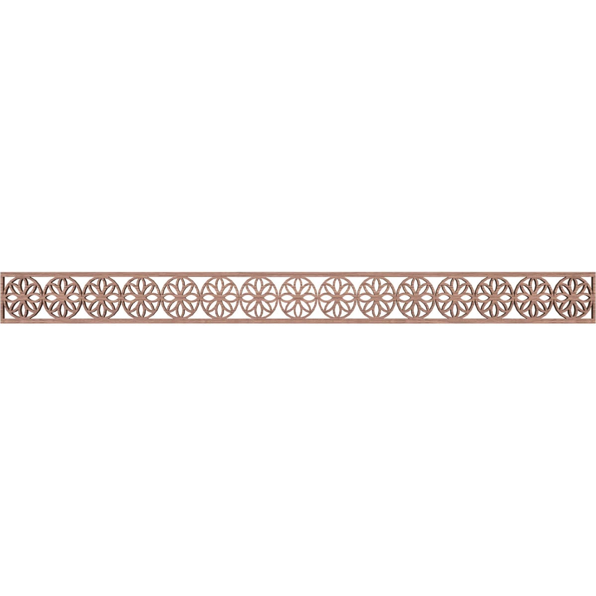 Ekena Millwork MLDB04X46BLUWA Blume Fretwork Flat Trim 4-in x 3.87-ft Walnut Brown Unfinished 2157402 Pierced Wall Panel Moulding