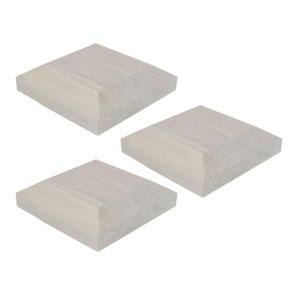 RELIABILT WGC350POP 3.5-in x 3.5-in Unfinished Poplar Stair Newel Post Cap 3 -Pack