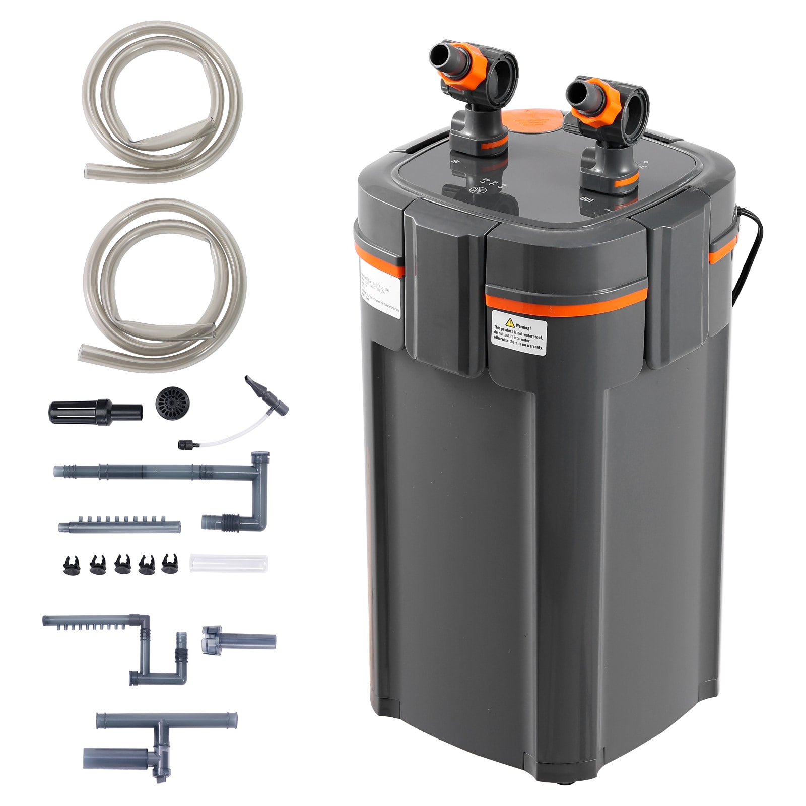VEVOR Aquarium Filter 528GPH 5-Stage Canister Filter 200 Gallon Ultra-Quiet Internal Aquarium Filter with UV Protection Submersible Power Filter with Multiple Function for Fish Tanks 20W #SZXGLQ2000LH0DHA6V1