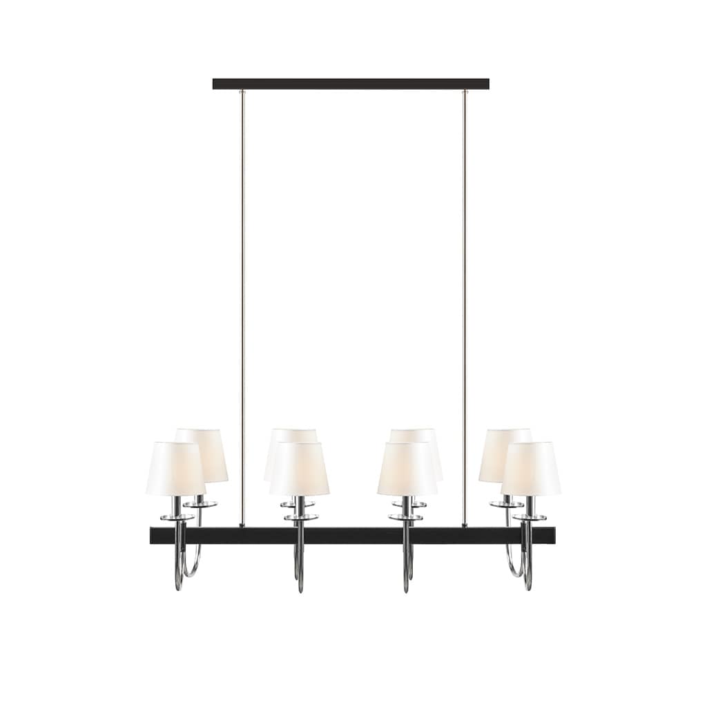 Fairmount Nickel 8-Light Chandelier with Drum Shades