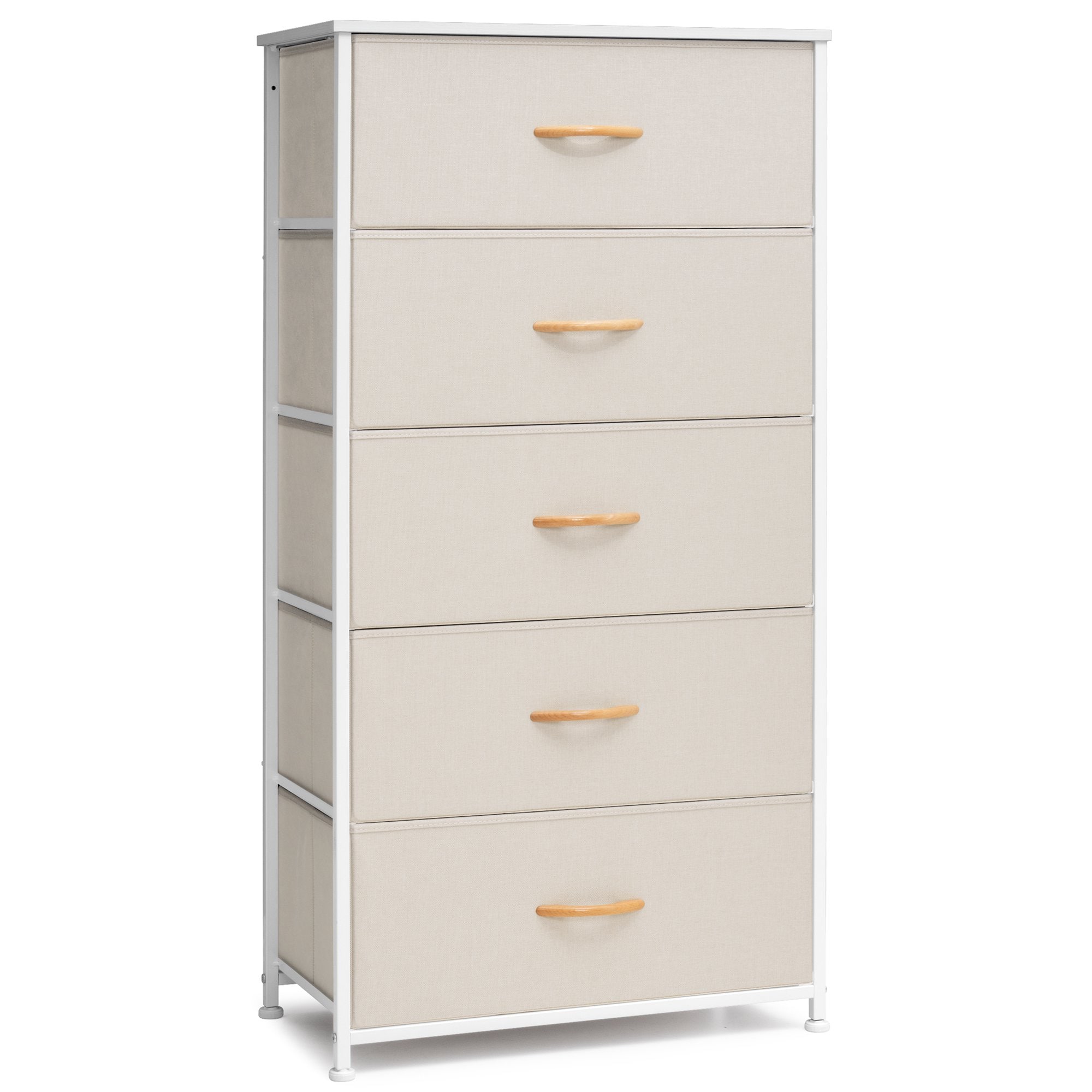 CloudFly CL-HD017BEI Dresser storage tower Beige 5 -Drawer Combo dresser