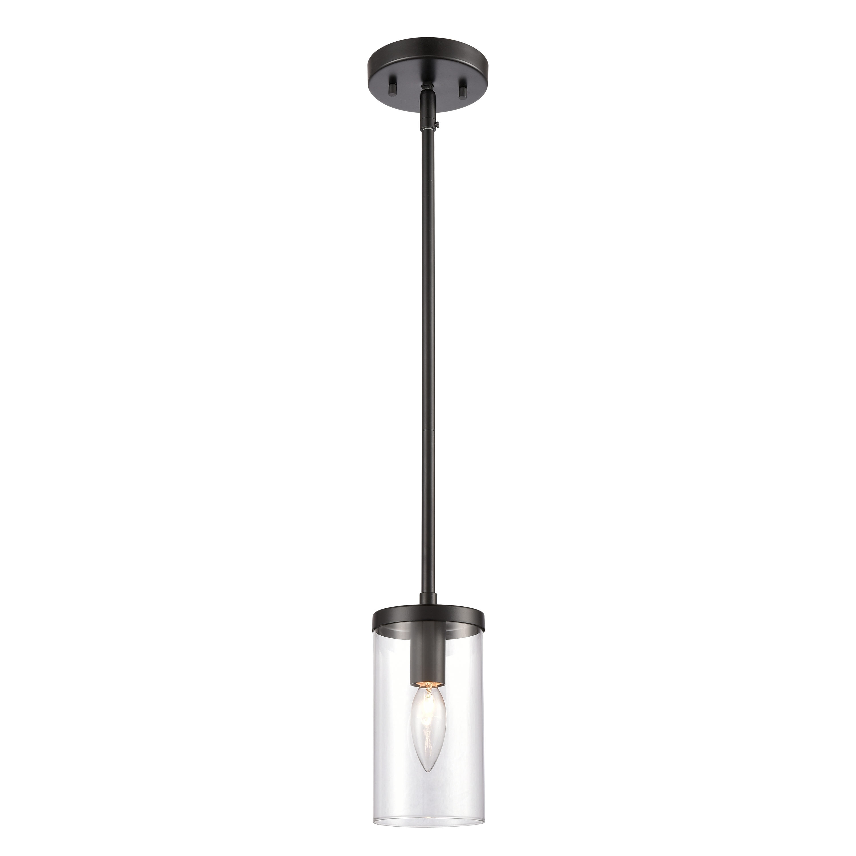 Westmore by ELK Lighting LWPN-210920126 Rider Black Transitional Cylinder Mini Hanging Pendant light