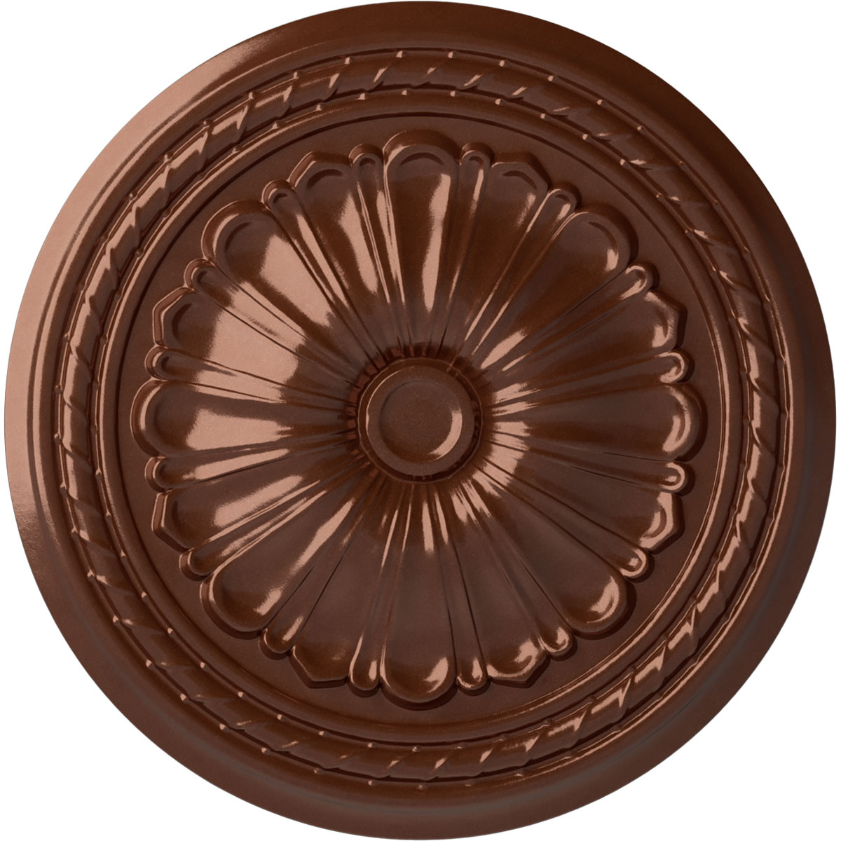 Ekena Millwork CM20ALCPS Alexa 20.5-in W x 20.5-in L Painted Copper Penny Polyurethane Whole Ceiling Medallion