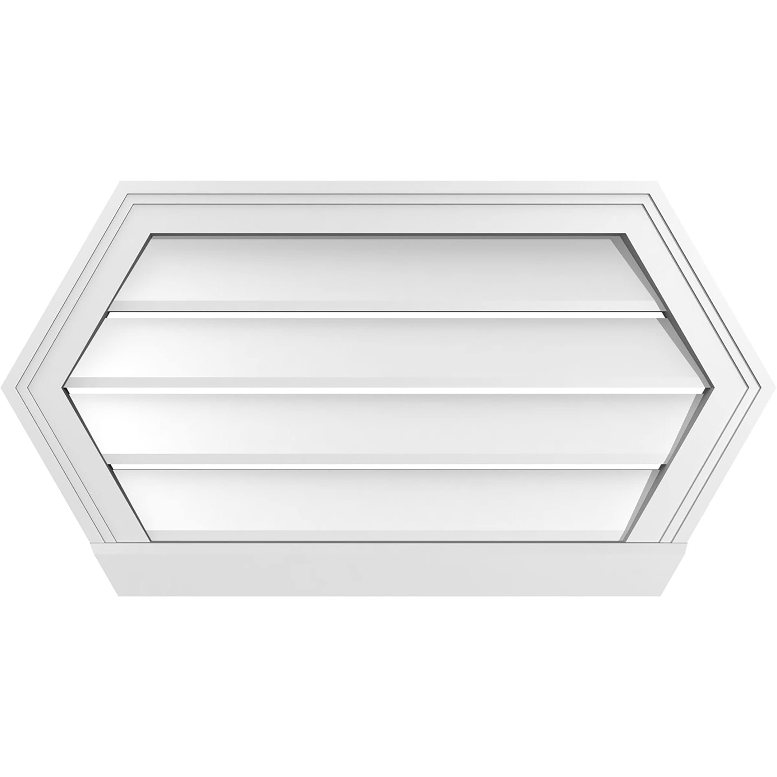 Ekena Millwork GVPHP30X1603SF 30-Inches x 16-Inches Off-white Peaked PVC Gable Louver Vent
