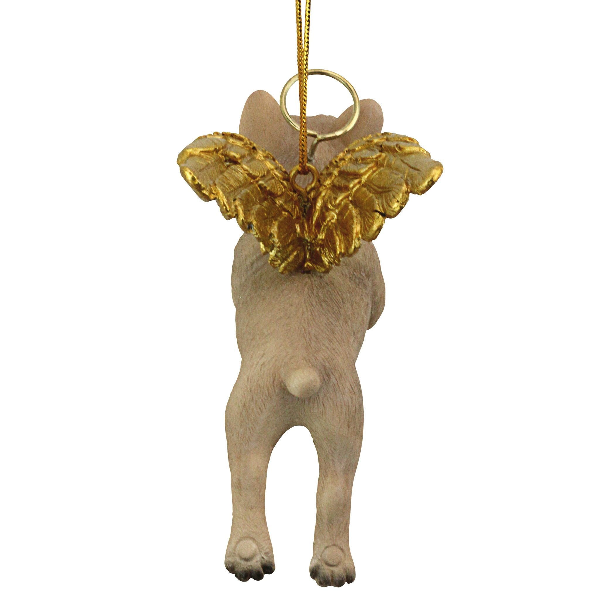 French Bulldog Angel Ornament with Golden Wings