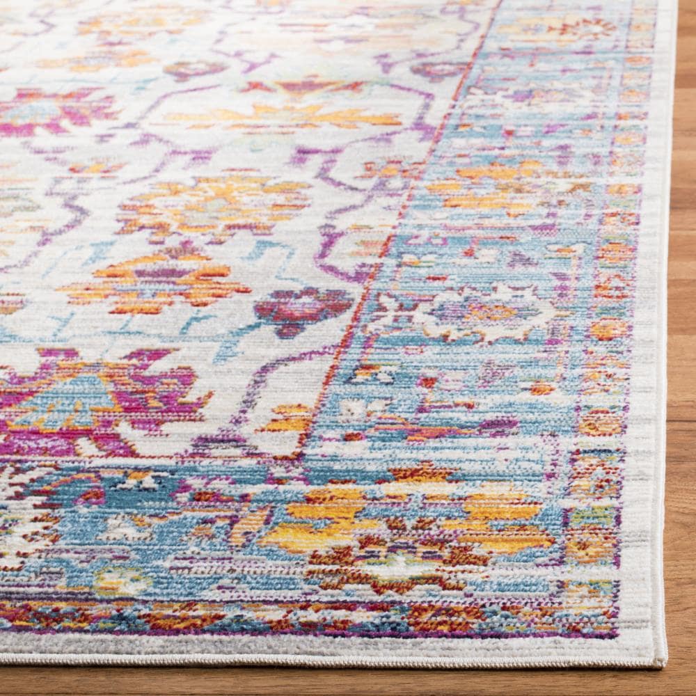 Safavieh Crystal Thomas 3 x 5 Cream/Teal Indoor Distressed/Overdyed Vintage Throw Rug