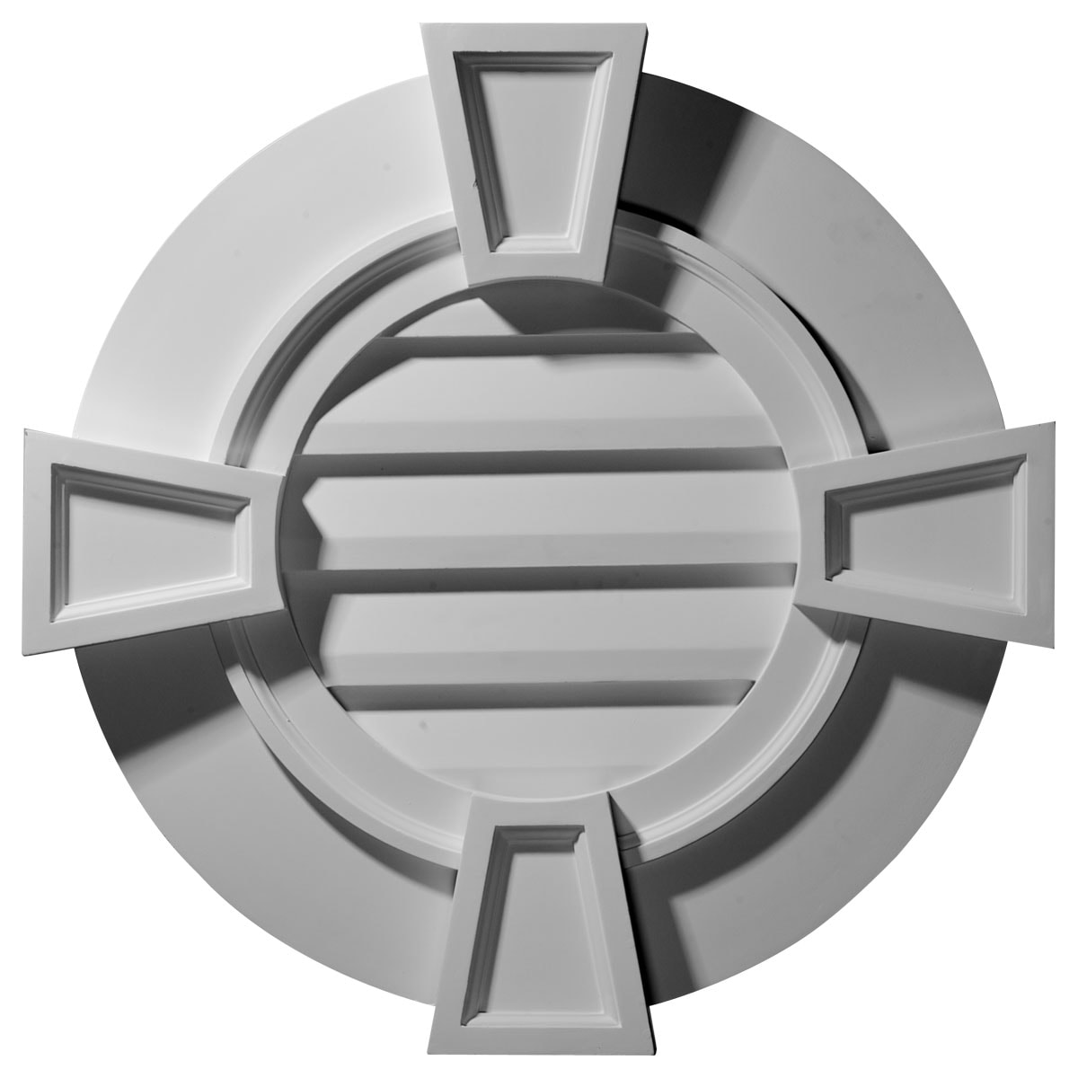Ekena Millwork GVRO30TDK 28-Inches x 28-Inches White Round Urethane Gable Louver Vent