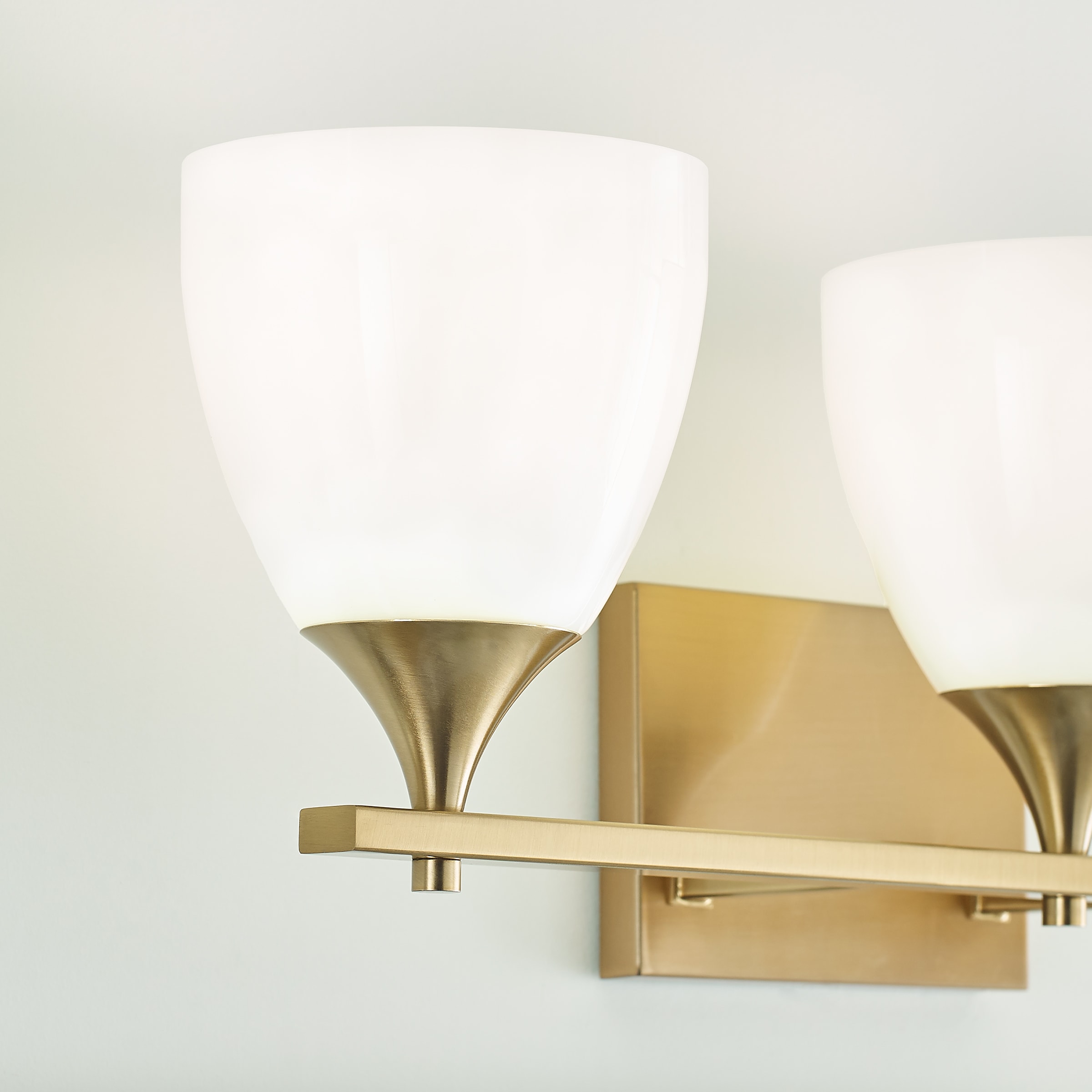 Toffino Satin Brass and Milk Glass 3-Light Wall Sconce