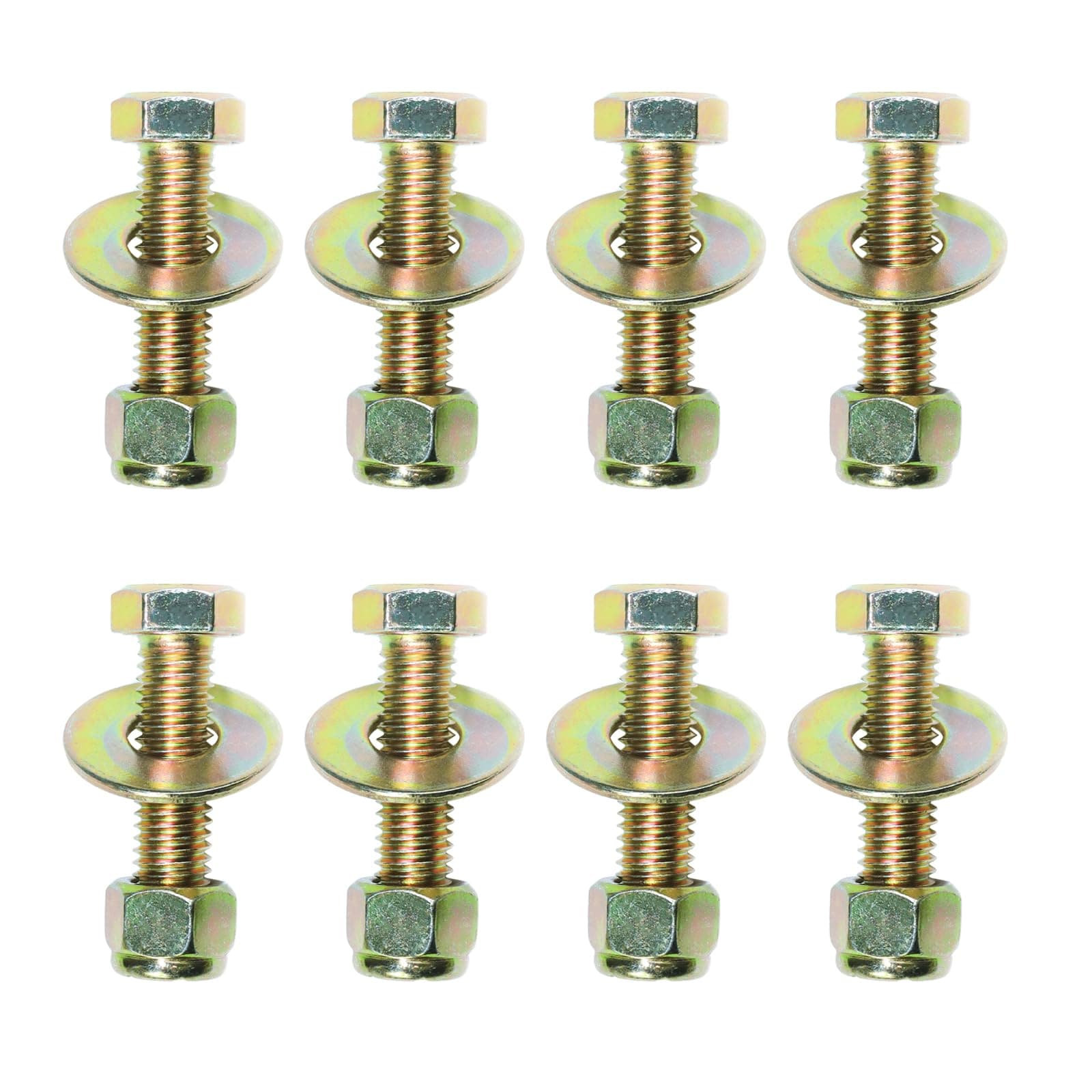 SenQWFa  3/8 by 1-1/2 Hex Head Bolt with Nylon Lock Nut and Large Flat Washer Assortment Kit Alloy Steel Grade 5 Color Galvanization 8 Pieces Pack