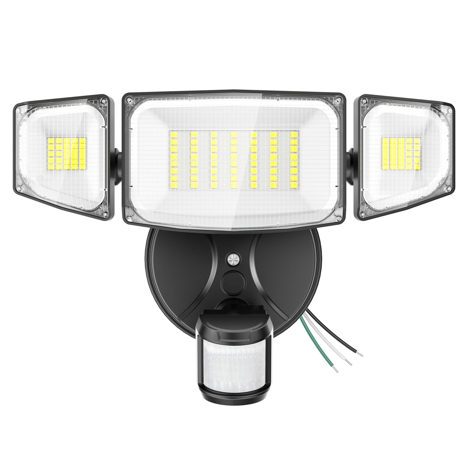 Oyezvary  50W Motion Sensor Outdoor Light 5000 Lumens 6500K Daylight IP65 Waterproof 180 Degree Detection Dusk to Dawn Flood Light 1 Piece Black