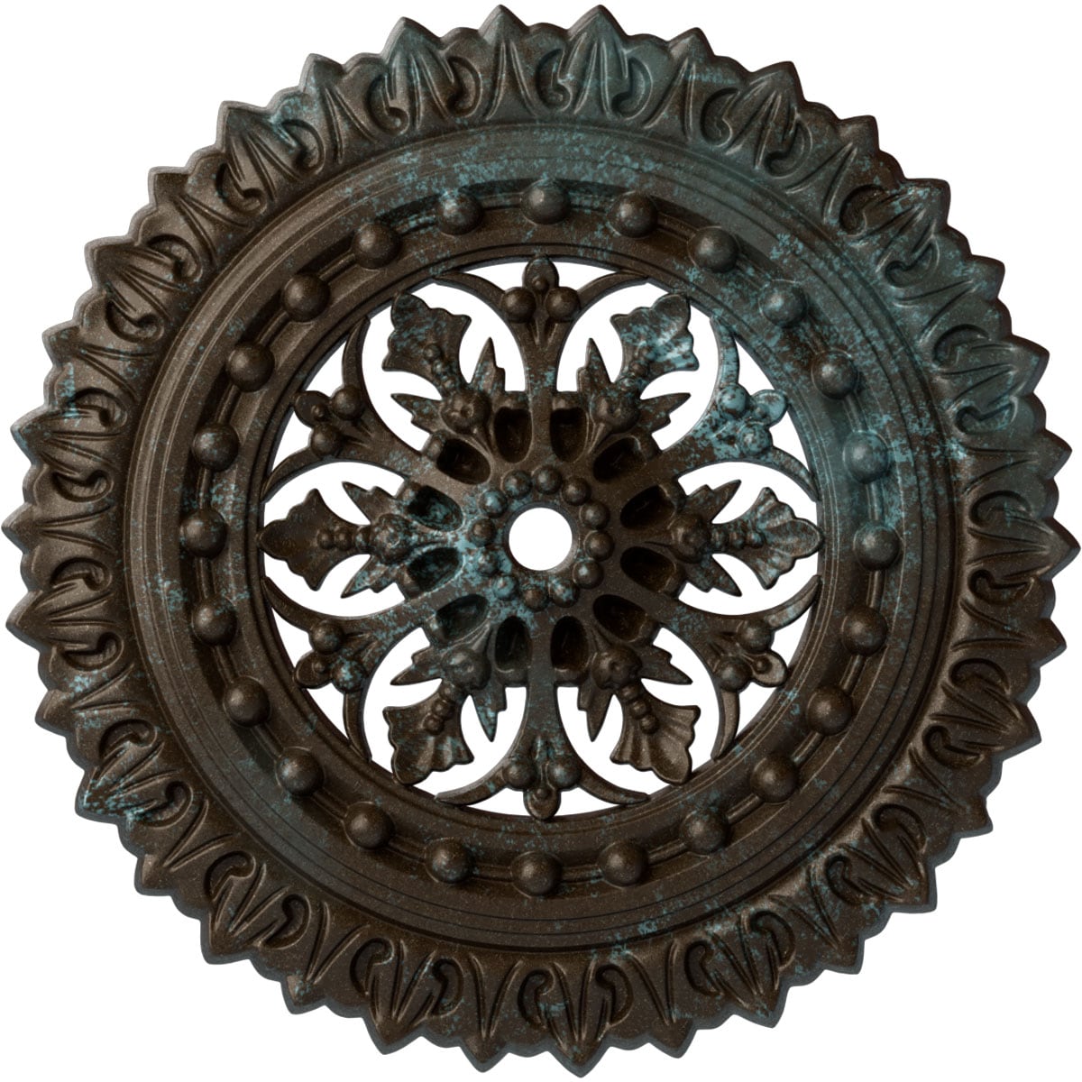 Ekena Millwork CM18SKBBS Sellek 18.5-in W x 18.5-in L Painted Bronze Blue Patina Polyurethane Whole Ceiling Medallion