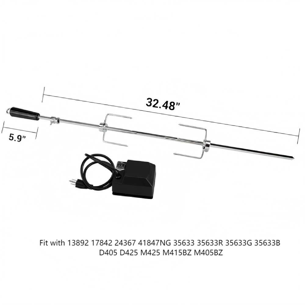 Monument Stainless Steel 35" Rotisserie Kit with Electric Motor