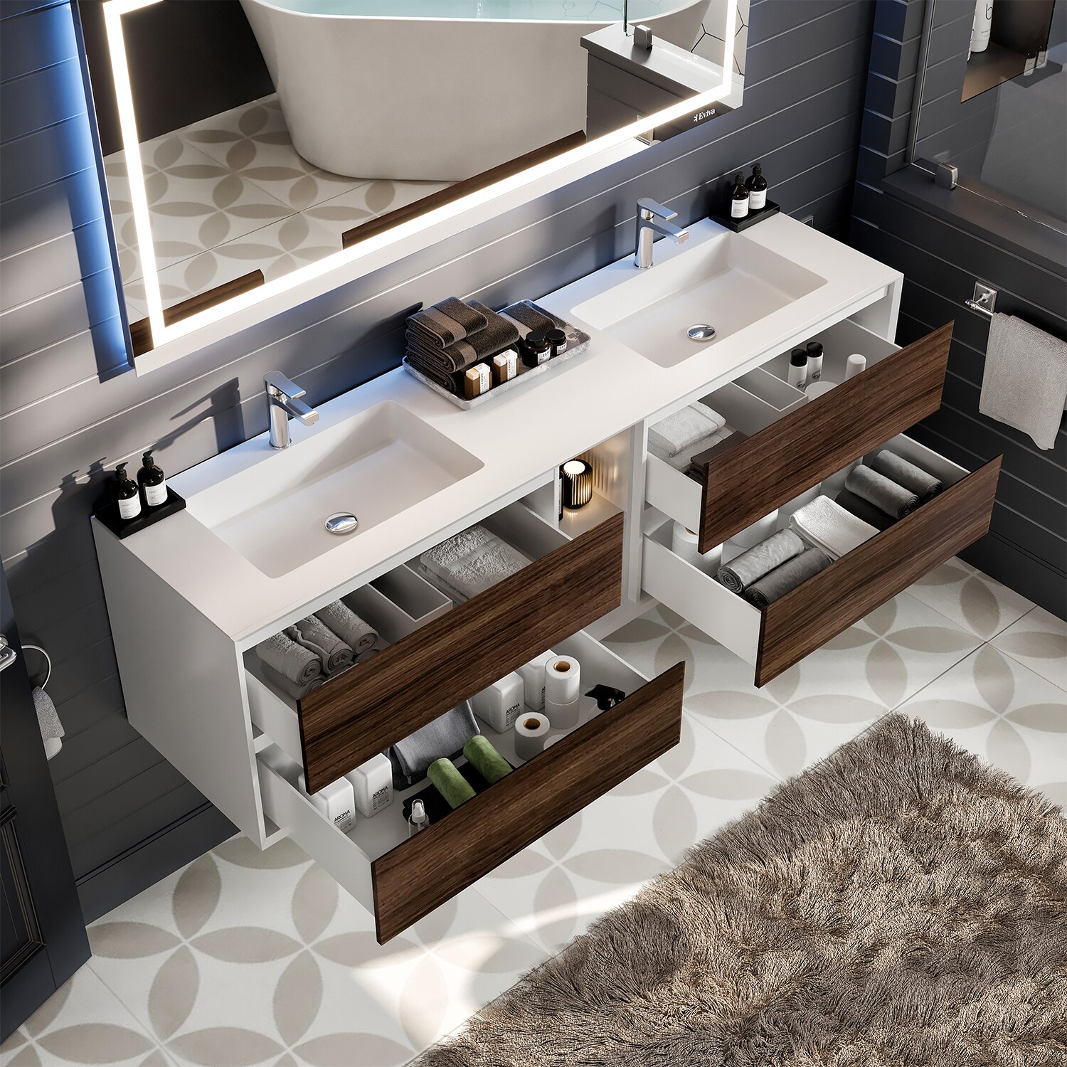Eviva EVVN777-75GOK-WH Bath-Vanity-Combo - View #4