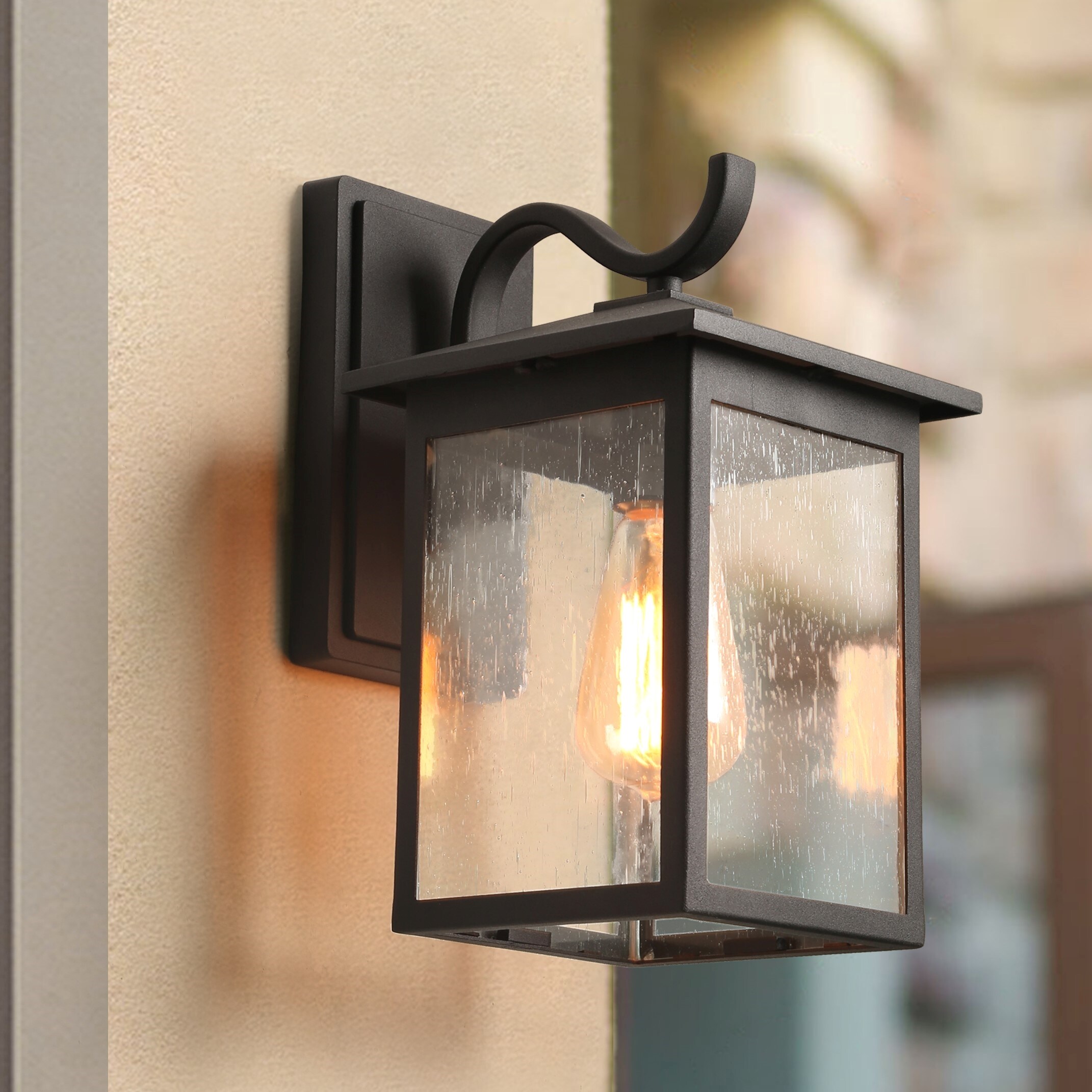 Details about   Burnished Bronze Moose Outdoor Wall Light Cabin Lodge Forest Seeded Glass Lamp 