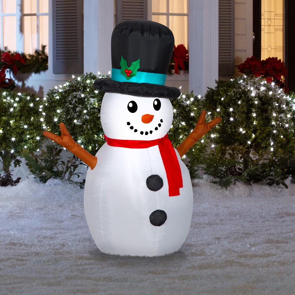 Gemmy 4-ft Lighted Snowman Christmas Inflatable at Lowes.com