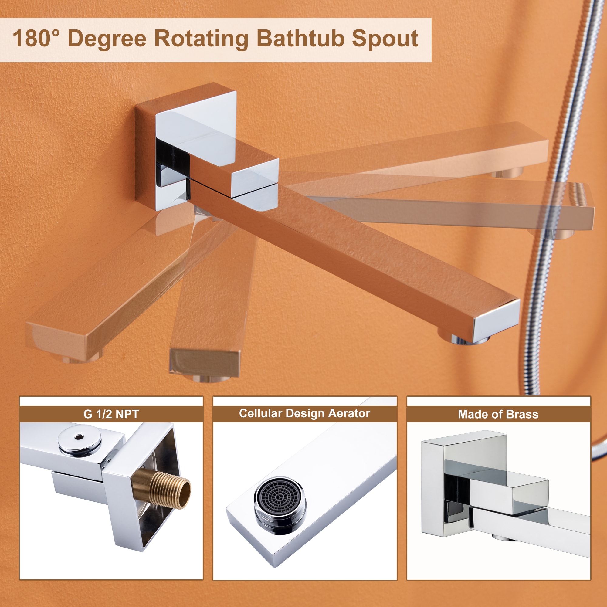 Clihome CL-013MB-SL Showerhead-Bar-Panels - View #7