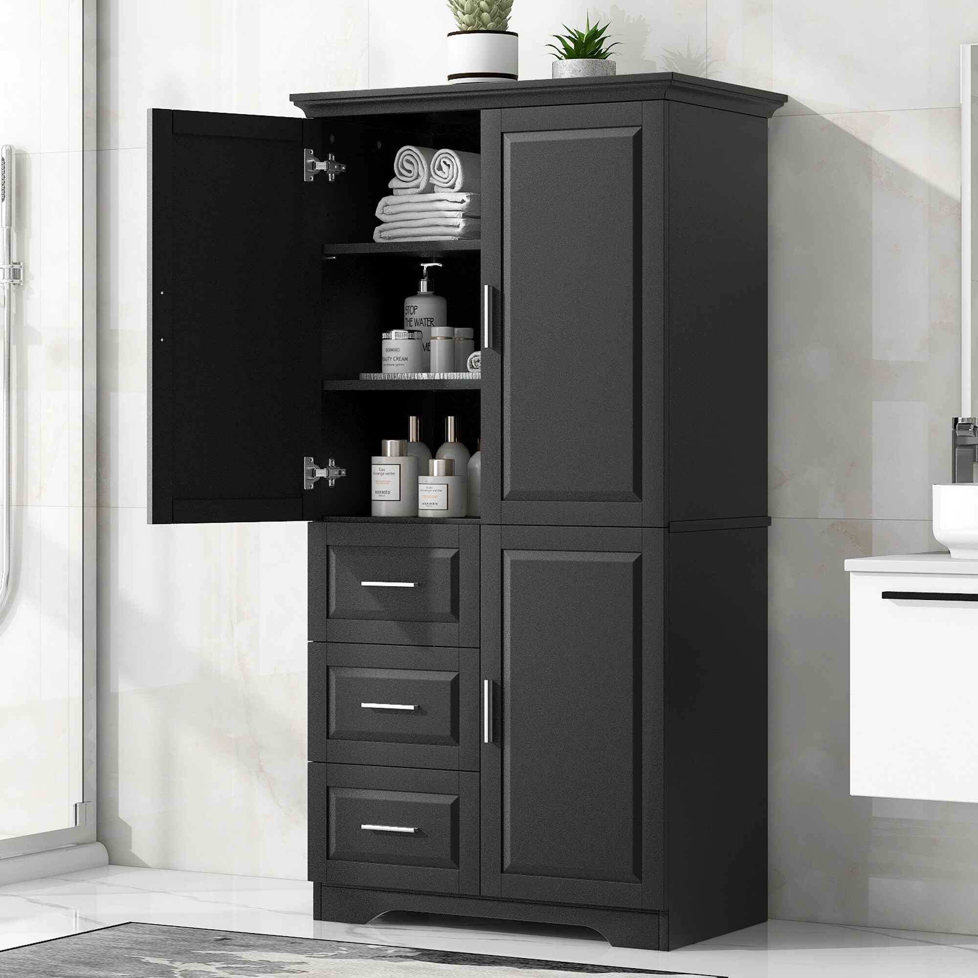 ModernLuxe L3P-WF299285AAB Bathroom-Wall-Cabinets - View #2