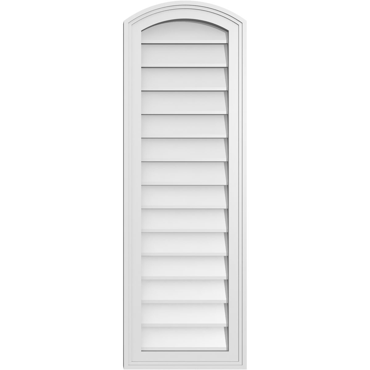 Ekena Millwork GVPAR14X4202SN 14-Inches x 42-Inches Off-white Round top PVC Gable Louver Vent