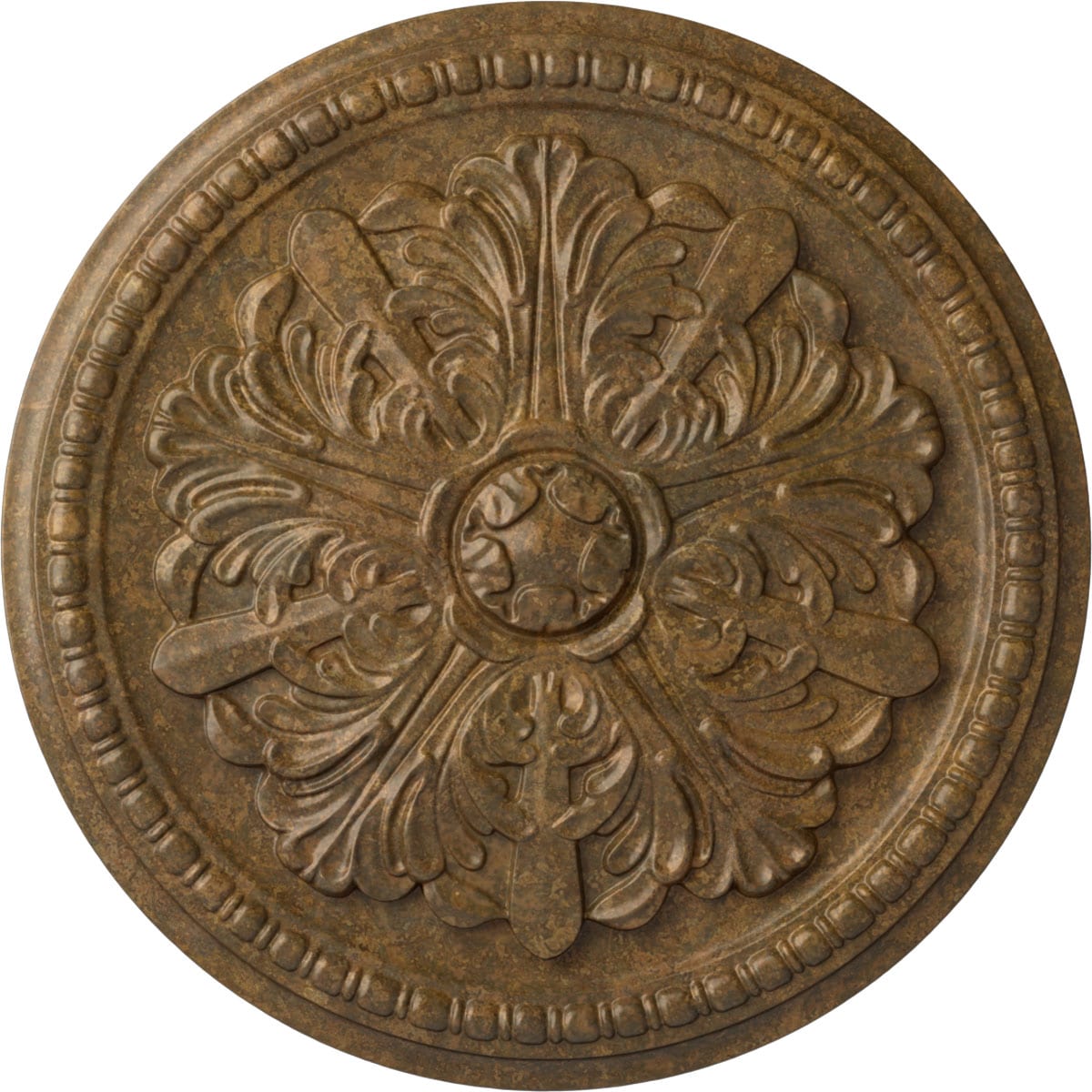 Ekena Millwork CM16SWRZS Swindon 16.875-in W x 16.875-in L Painted Rubbed Bronze Polyurethane Whole Ceiling Medallion