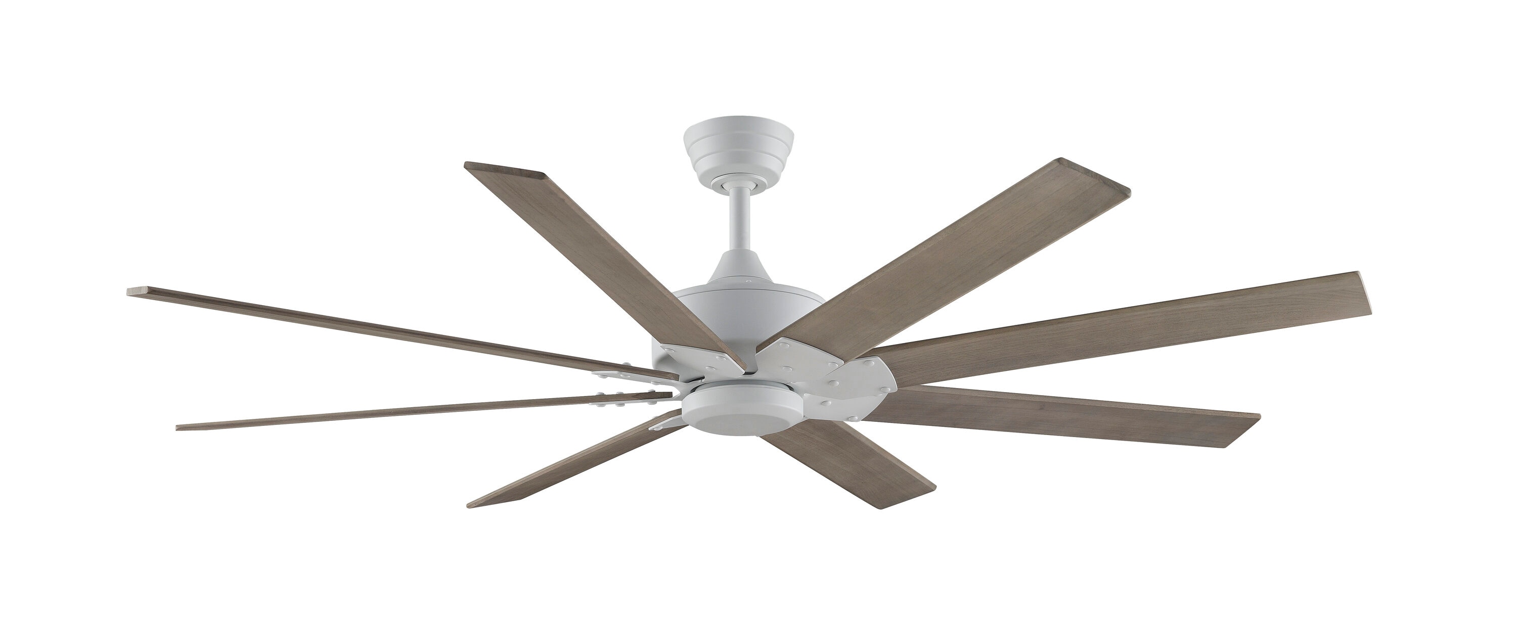 Fanimation Levon Custom 64-in Matte White with Washed Pine Blades Indoor/Outdoor Smart Ceiling Fan Light Kit Compatible and Remote (8-Blade) FPD7912BMW-64WP Sansujyuku sansujyuku.com