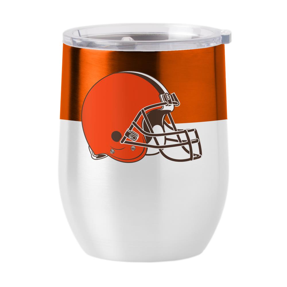 Logo Brands Cleveland Browns 16-fl oz Stainless Steel White Cup Set of: 1  at