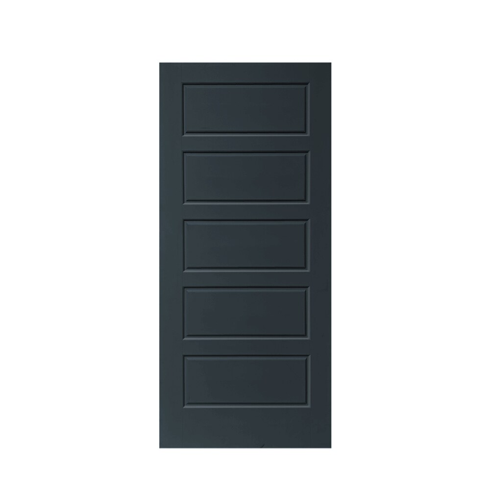 CALHOME PK-5PANEL-RS-30G 30-in x 80-in Charcoal Gray Stained MDF Hollow core Single Barn Door (Hardware Not Included)