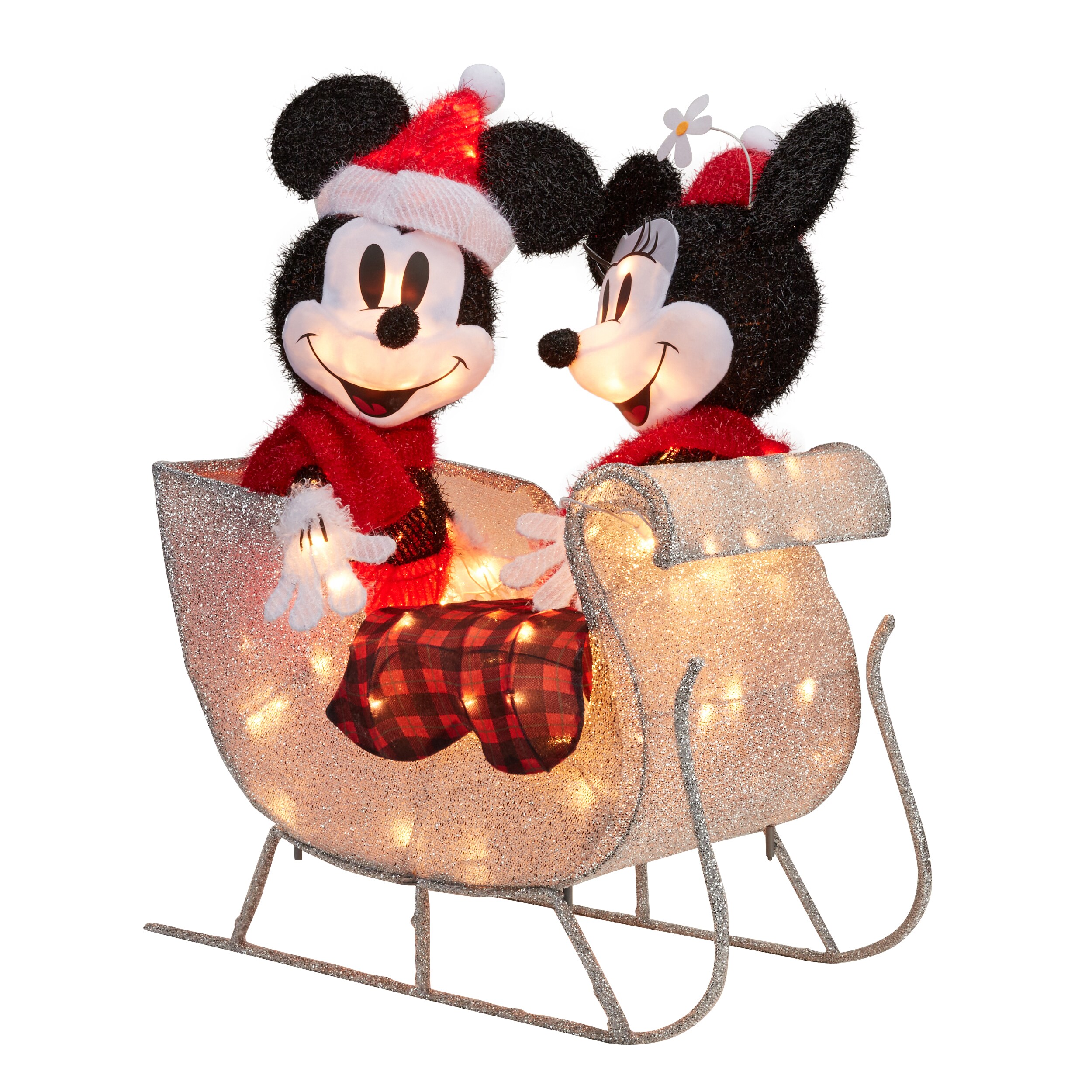 Disney Mickey and Minnie 34in Merry Christmas Yard Decoration with