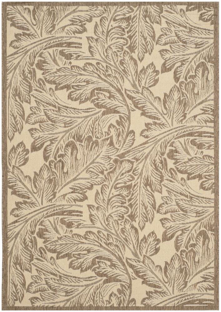 Safavieh CY2996-3001-5 Courtyard Morel 5 x 8 (ft) Loomed Polypropylene Natural/Brown Rectangular Indoor/Outdoor Floral/Botanical Coastal Area rug