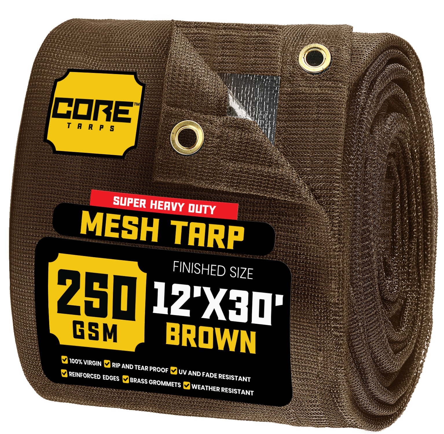 Core Tarps CT-802-12X30 12-ft x 30-ft Brown Commercial Polyethylene