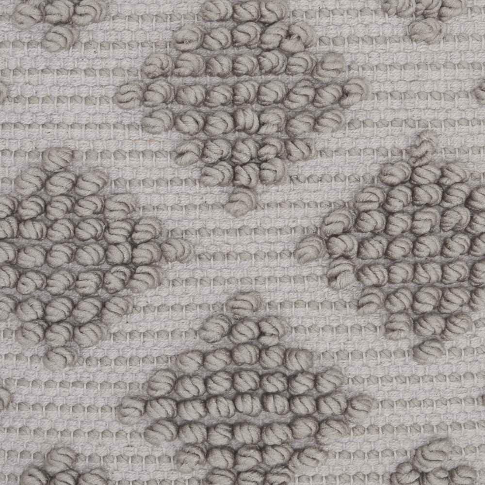 18" Light Gray Cotton Woven Diamond Square Throw Pillow