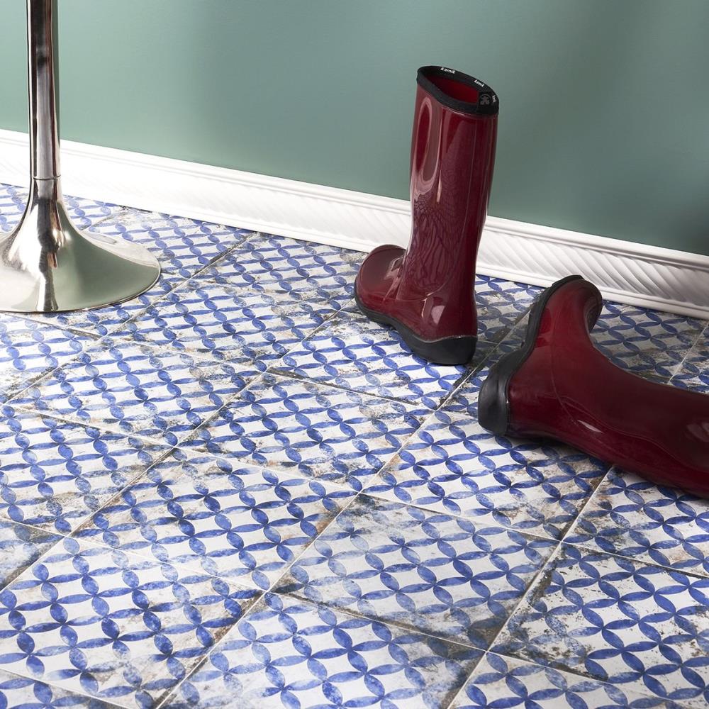 Gorham 8x8 Blue Matte Porcelain Encaustic Tile