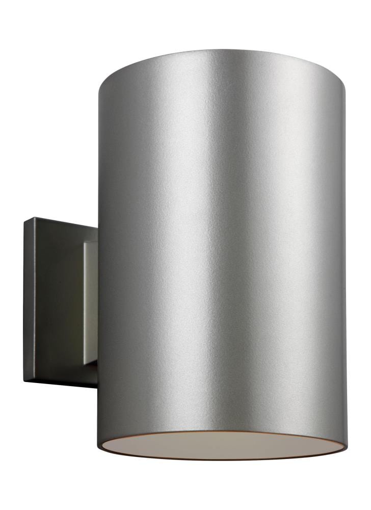 Generation Lighting 8313901-753 Outdoor Cylinders 1 -Light 9-in H Brushed Nickel Hardwired Dark Sky Outdoor Wall Light