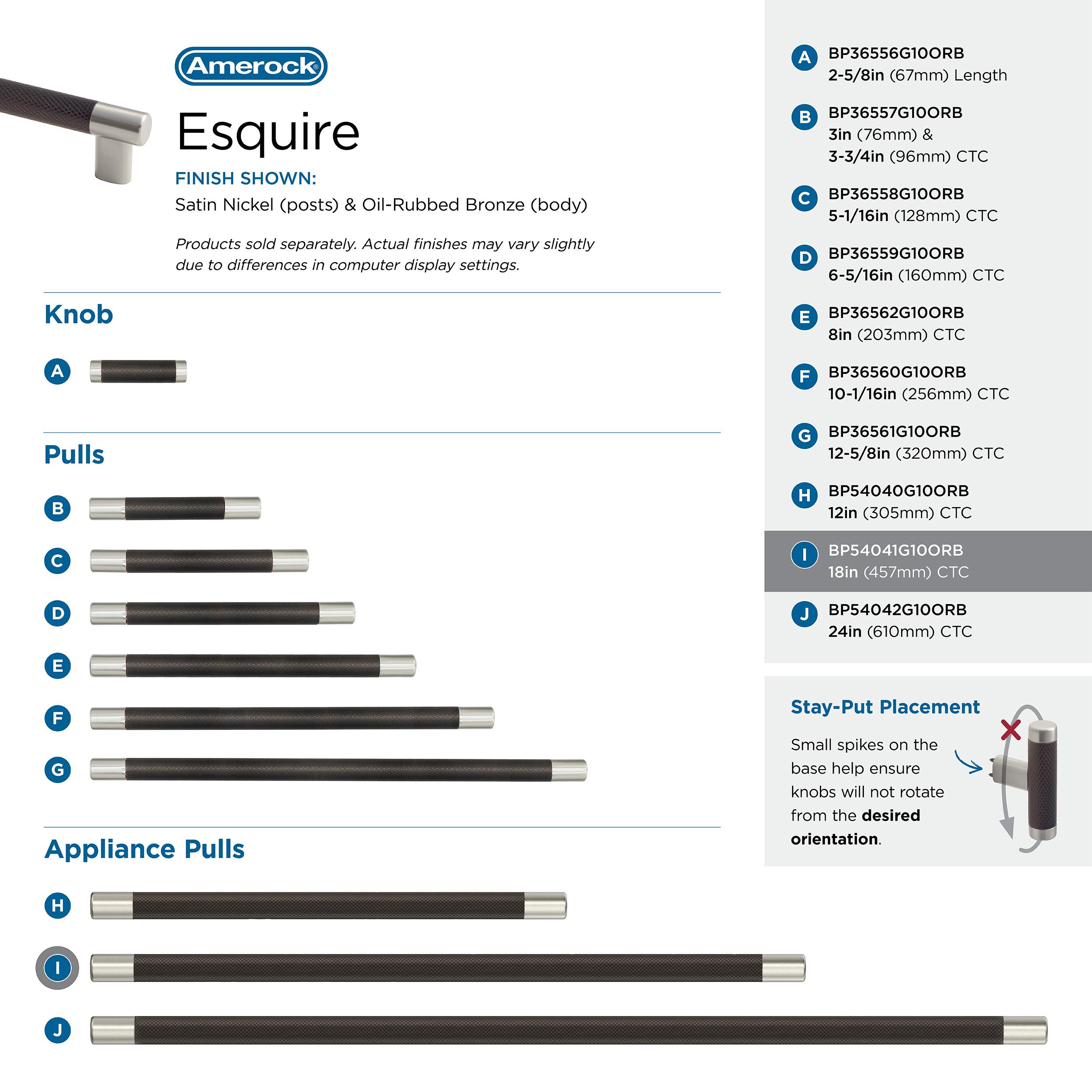 19-inch Satin Nickel and Oil-Rubbed Bronze Appliance Pull