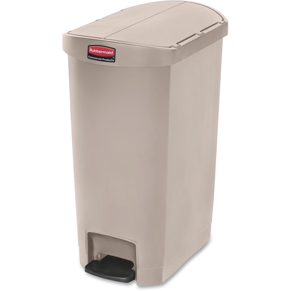 Rubbermaid Commercial Products 13-Gallons Brown Plastic Commercial Wheeled  Touchless Kitchen Trash Can with Lid Indoor at