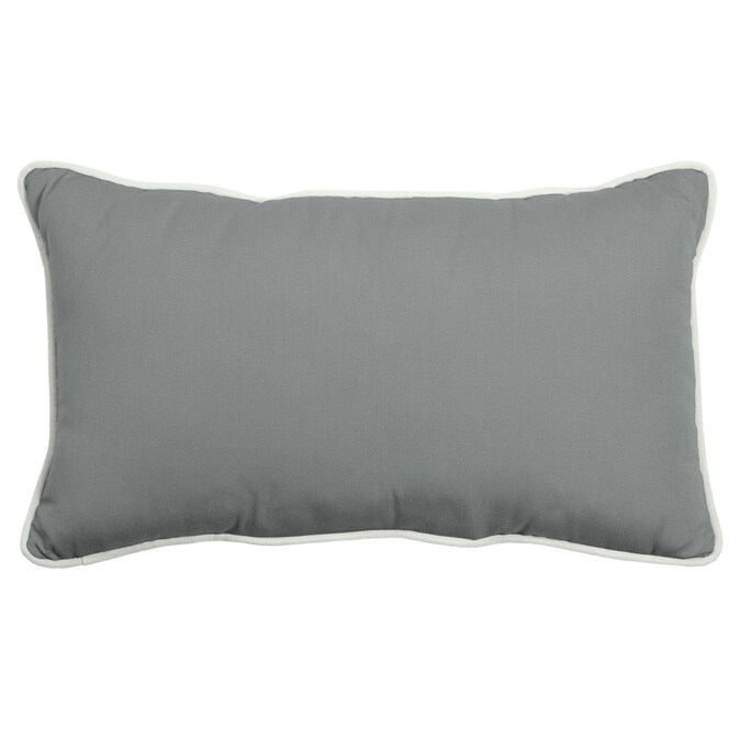 Arden Selections Oasis Solid Silver, Outdoor Small Rectangular Pillows