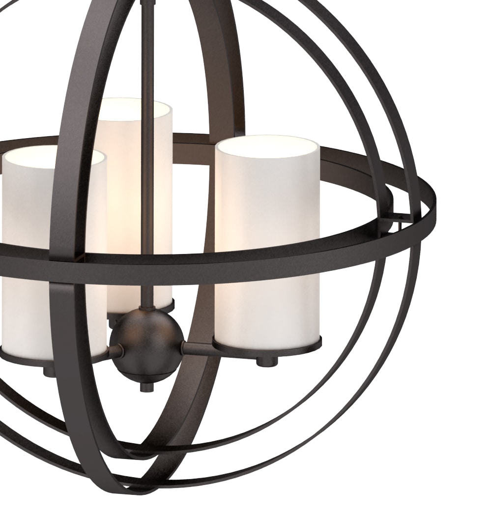 Ethereal Ambience Antique Bronze Globe Chandelier with Etched Glass