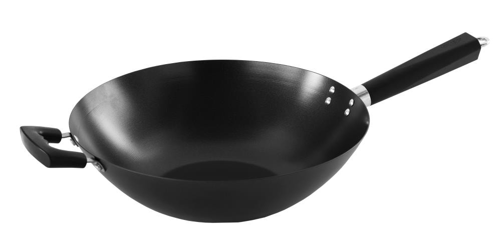 Imusa 9 Round Carbon Steel Comal with Metal Handles, Black